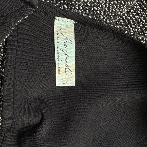 Free People Heartstopper B&W Grey Keyhole Tweed Mini Dress sz L - Picture 9 of 10